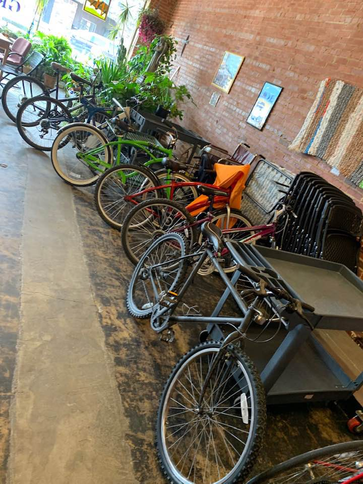 Twenty first century transportation to church. Requires less space than horses! This is Shades of Grace.