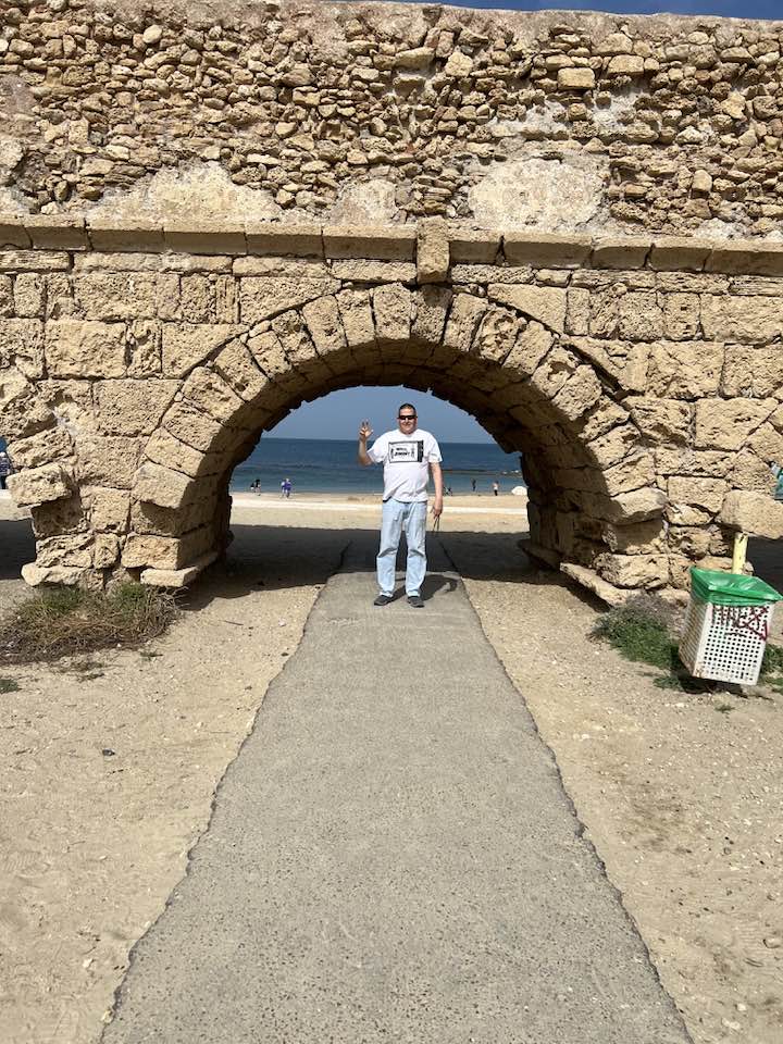 Caesarea Aqueduct by the Mediterranean Sea - March 2023
